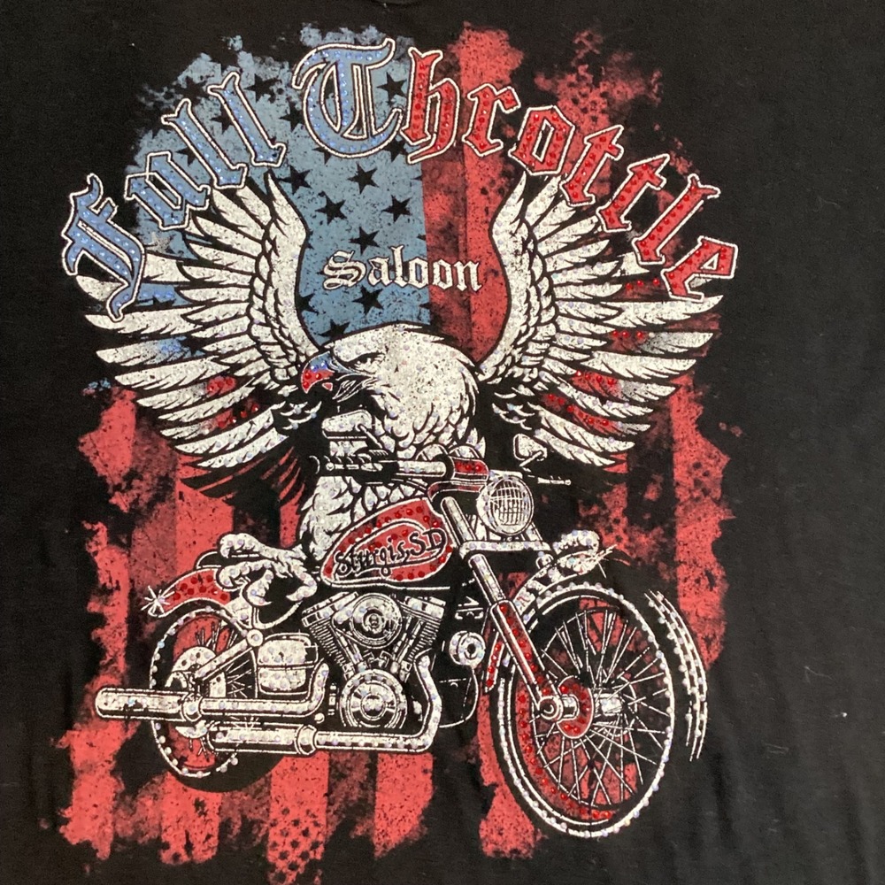Full Throttle Saloon Sturgis SD V-Neck Graphic Tee Black 3XL NWT - Picture 7 of 9